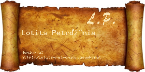 Lotits Petrónia névjegykártya